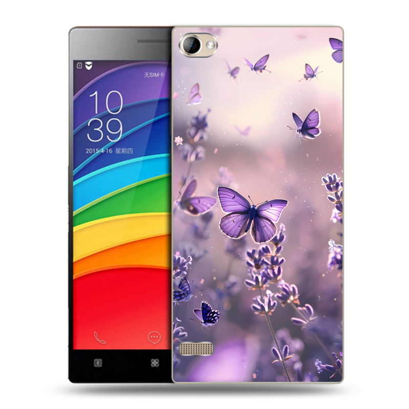 Пластиковый чехол на Lenovo Vibe X2 Pro с принтом бабочки и лаванда Пластиковый чехол на Lenovo Vibe X2 Pro с принтом бабочки и лаванда