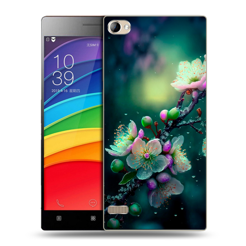 Пластиковый чехол на Lenovo Vibe X2 Pro с принтом Цветы и мрамор Пластиковый чехол на Lenovo Vibe X2 Pro с принтом Цветы и мрамор