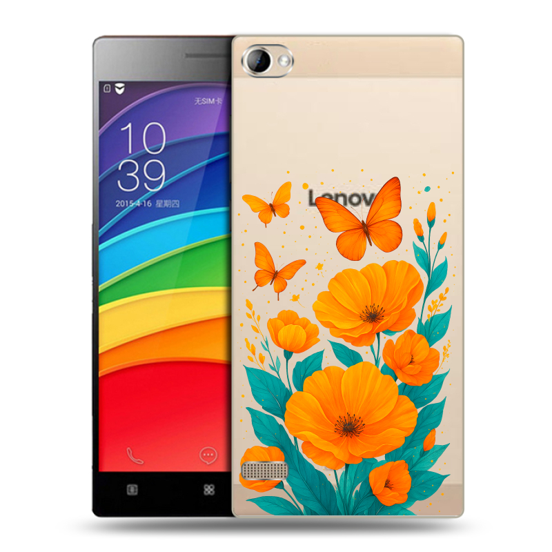 Пластиковый чехол на Lenovo Vibe X2 Pro с принтом цветы бабочки Пластиковый чехол на Lenovo Vibe X2 Pro с принтом цветы бабочки