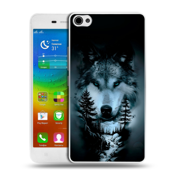 Силиконовый чехол на Lenovo S60 с принтом Лесной волк Силиконовый чехол на Lenovo S60 с принтом Лесной волк