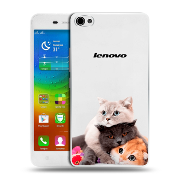 Силиконовый чехол на Lenovo S60 с принтом Кошки Силиконовый чехол на Lenovo S60 с принтом Кошки