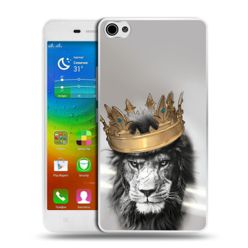 Силиконовый чехол на Lenovo S60 с принтом Лев с короной Силиконовый чехол на Lenovo S60 с принтом Лев с короной