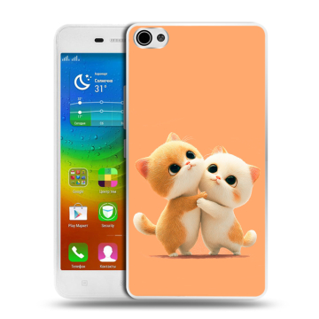 Силиконовый чехол на Lenovo S60 с принтом Милые котики Силиконовый чехол на Lenovo S60 с принтом Милые котики