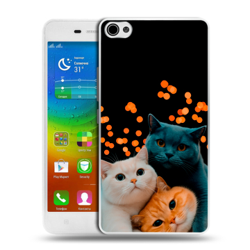 Силиконовый чехол на Lenovo S60 с принтом Кошки Силиконовый чехол на Lenovo S60 с принтом Кошки