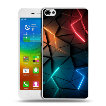 Силиконовый чехол на Lenovo S60 с принтом Абстракция неон Силиконовый чехол на Lenovo S60 с принтом Абстракция неон