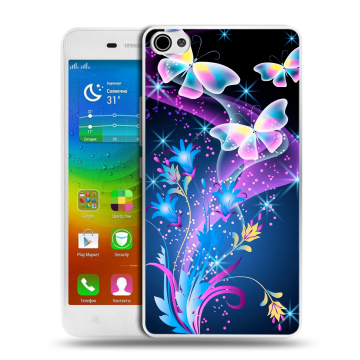 Силиконовый чехол на Lenovo S60 с принтом Бабочки