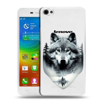 Силиконовый чехол на Lenovo S60 с принтом Волк в лесу
