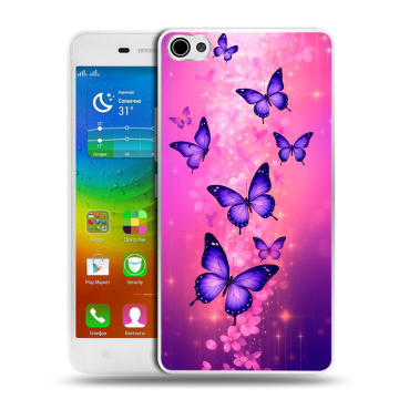 Силиконовый чехол на Lenovo S60 с принтом Бабочки