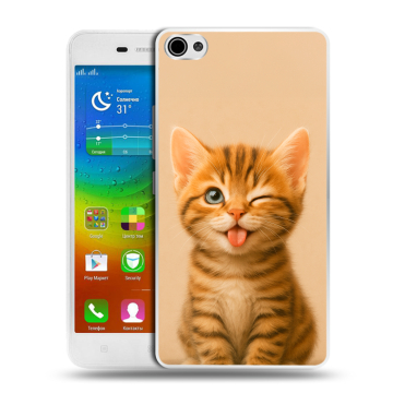 Силиконовый чехол на Lenovo S60 с принтом котенок