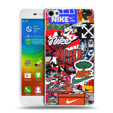 Силиконовый чехол на Lenovo S60 с принтом Найк Nike яркий