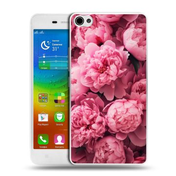 Силиконовый чехол на Lenovo S60 с принтом цветы пионы