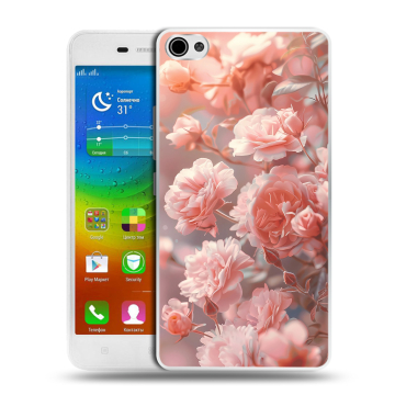Силиконовый чехол на Lenovo S60 с принтом Розовые розы