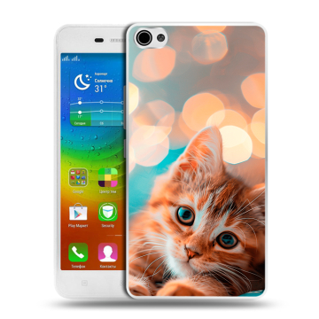 Силиконовый чехол на Lenovo S60 с принтом котик