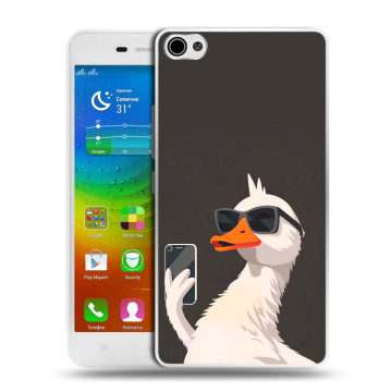 Силиконовый чехол на Lenovo S60 с принтом утка в очках