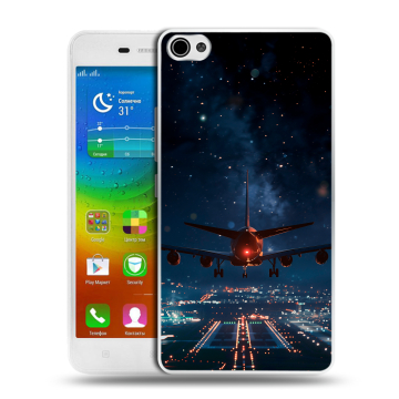 Силиконовый чехол на Lenovo S60 с принтом самолет