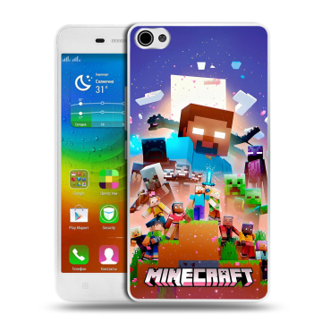 Силиконовый чехол на Lenovo S60 с принтом Майнкрафт Minecraft Силиконовый чехол на Lenovo S60 с принтом Майнкрафт Minecraft