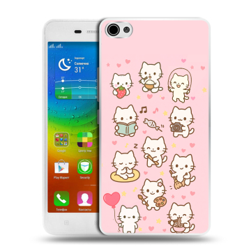 Силиконовый чехол на Lenovo S60 с принтом Hello Kitty Хелоу Кити