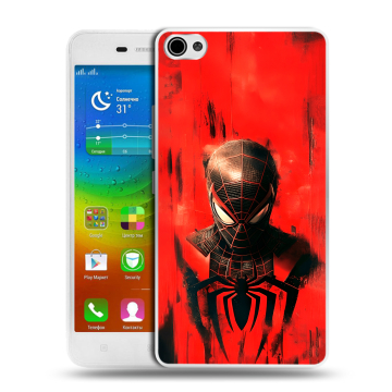 Силиконовый чехол на Lenovo S60 с принтом человек паук spiderman