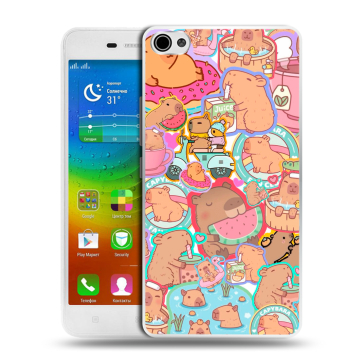 Силиконовый чехол на Lenovo S60 с принтом капибары