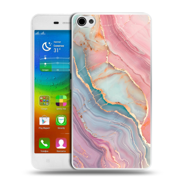 Силиконовый чехол на Lenovo S60 с принтом розовый мрамор