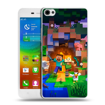Силиконовый чехол на Lenovo S60 с принтом Майнкрафт Minecraft Силиконовый чехол на Lenovo S60 с принтом Майнкрафт Minecraft