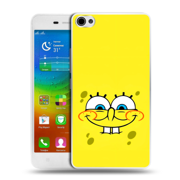 Силиконовый чехол на Lenovo S60 с принтом спанчбоб спанч боб