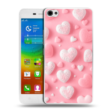 Силиконовый чехол на Lenovo S60 с принтом Сердечки