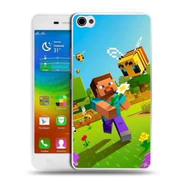 Силиконовый чехол на Lenovo S60 с принтом Майнкрафт Minecraft