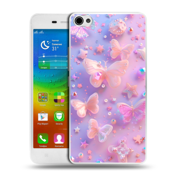 Силиконовый чехол на Lenovo S60 с принтом Бабочки