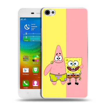 Силиконовый чехол на Lenovo S60 с принтом Спанч боб Спанчбоб