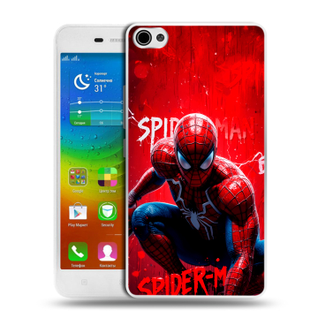 Силиконовый чехол на Lenovo S60 с принтом Spiderman Человек паук Силиконовый чехол на Lenovo S60 с принтом Spiderman Человек паук
