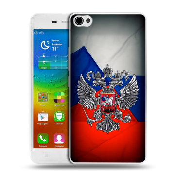 Силиконовый чехол на Lenovo S60 с принтом Флаг России