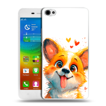 Силиконовый чехол на Lenovo S60 с принтом корги