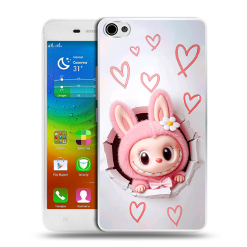 Силиконовый чехол на Lenovo S60 с принтом Labubu Лабубу
