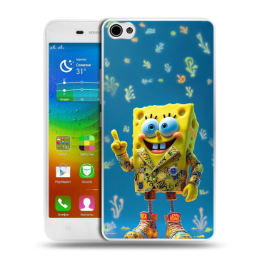 Силиконовый чехол на Lenovo S60 с принтом Спанч боб Спанчбоб