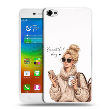Силиконовый чехол на Lenovo S60 с принтом женский