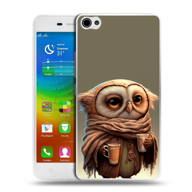 Силиконовый чехол на Lenovo S60 с принтом Сова Силиконовый чехол на Lenovo S60 с принтом Сова