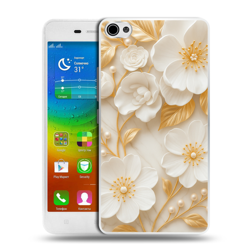 Силиконовый чехол на Lenovo S60 с принтом Цветы Силиконовый чехол на Lenovo S60 с принтом Цветы