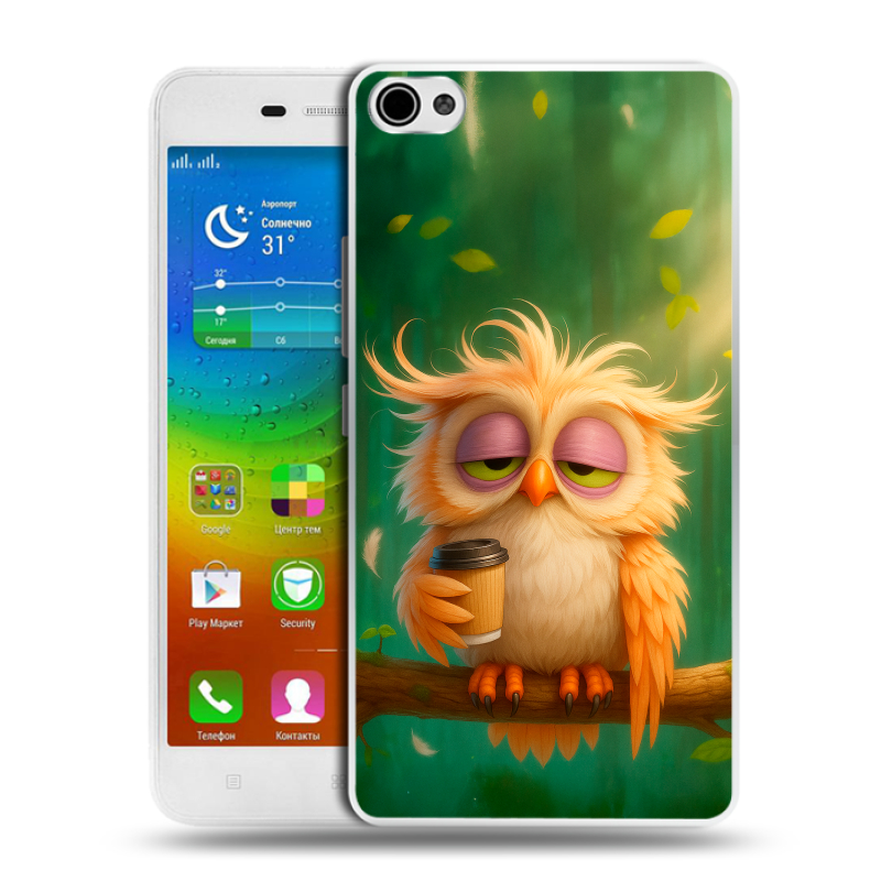 Силиконовый чехол на Lenovo S60 с принтом сова Силиконовый чехол на Lenovo S60 с принтом сова