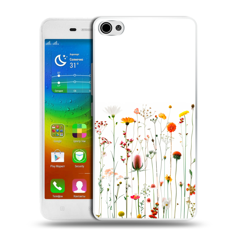 Силиконовый чехол на Lenovo S60 с принтом цветы Силиконовый чехол на Lenovo S60 с принтом цветы