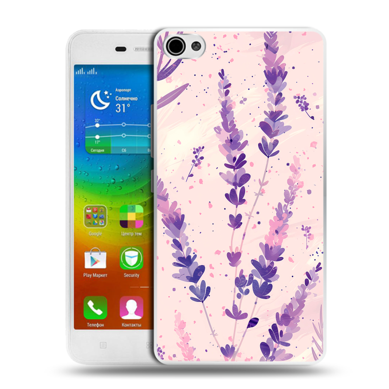 Силиконовый чехол на Lenovo S60 с принтом цветы лаванда Силиконовый чехол на Lenovo S60 с принтом цветы лаванда