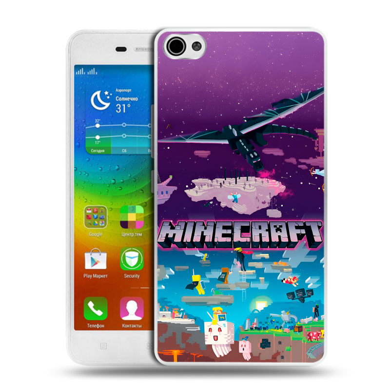 Силиконовый чехол на Lenovo S60 с принтом Майнкрафт Minecraft Силиконовый чехол на Lenovo S60 с принтом Майнкрафт Minecraft
