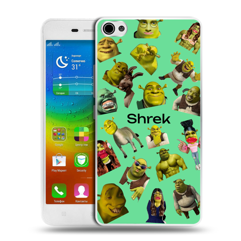 Силиконовый чехол на Lenovo S60 с принтом Шрек Shrek Силиконовый чехол на Lenovo S60 с принтом Шрек Shrek