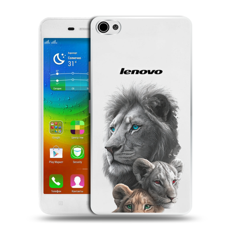 Силиконовый чехол на Lenovo S60 с принтом Львы Силиконовый чехол на Lenovo S60 с принтом Львы