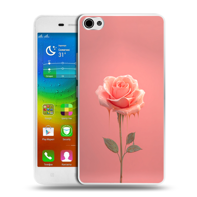 Силиконовый чехол на Lenovo S60 с принтом Розовая роза Силиконовый чехол на Lenovo S60 с принтом Розовая роза
