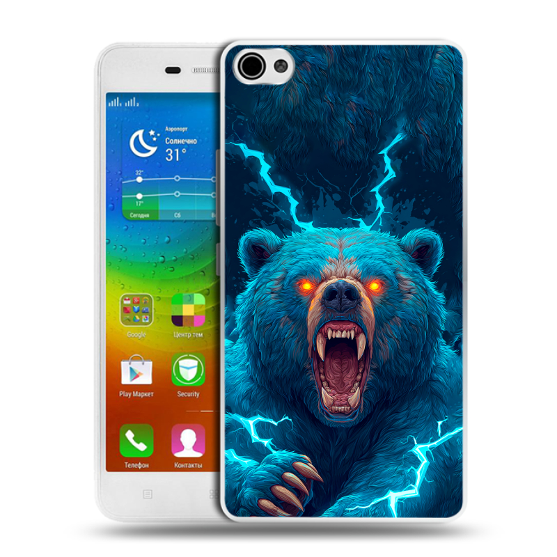 Силиконовый чехол на Lenovo S60 с принтом Медведь Силиконовый чехол на Lenovo S60 с принтом Медведь
