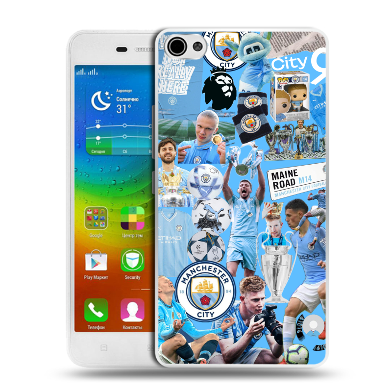 Силиконовый чехол на Lenovo S60 с принтом Man City Манчестер Сити Силиконовый чехол на Lenovo S60 с принтом Man City Манчестер Сити
