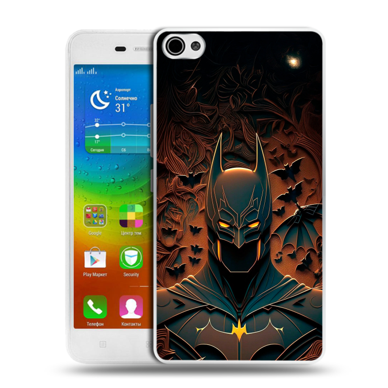 Силиконовый чехол на Lenovo S60 с принтом Batman Бэтмен Силиконовый чехол на Lenovo S60 с принтом Batman Бэтмен
