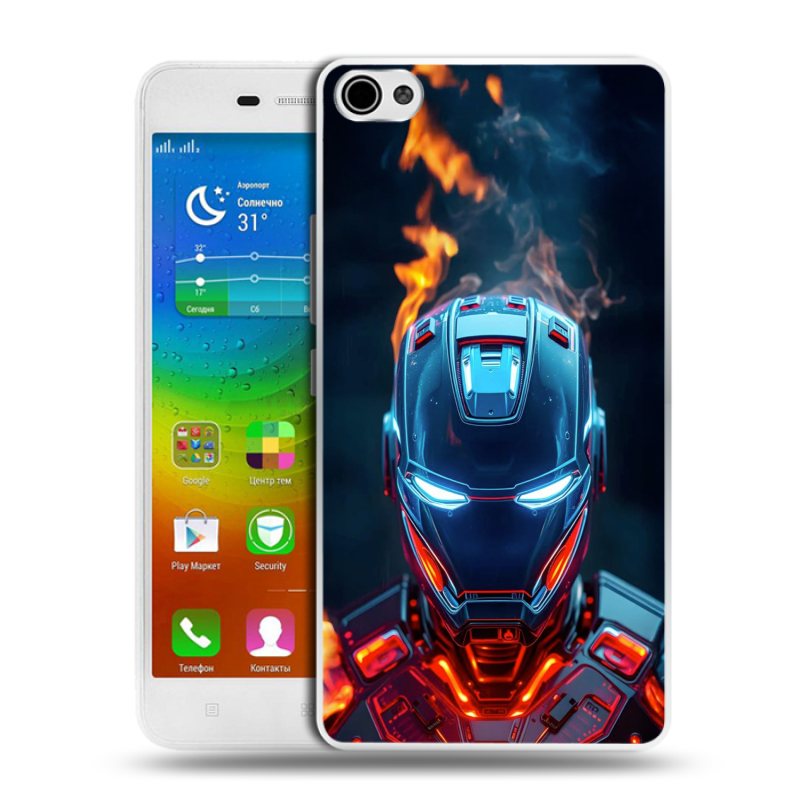Силиконовый чехол на Lenovo S60 с принтом IronMan Железный человек Силиконовый чехол на Lenovo S60 с принтом IronMan Железный человек