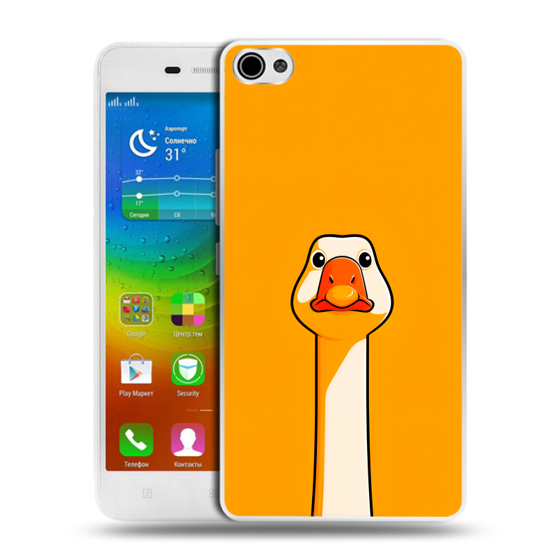Силиконовый чехол на Lenovo S60 с принтом Смешная утка Силиконовый чехол на Lenovo S60 с принтом Смешная утка